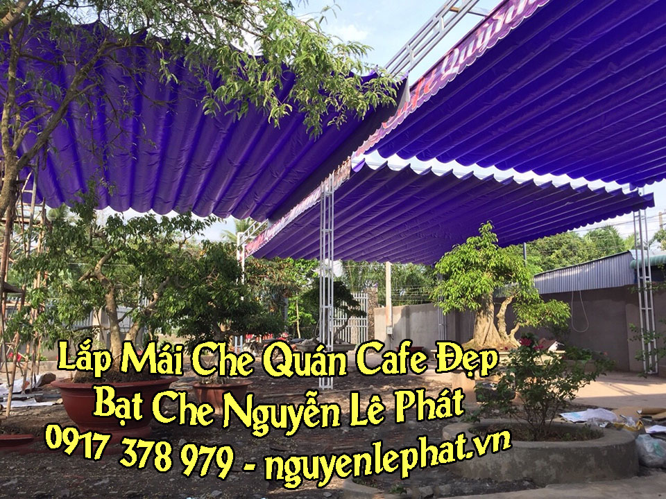 Bạt Che Nắng Mưa Quán Cafe Vĩnh Long, Mái Hiên Di Động Cho Quán Cafe Đẹp