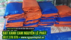 Bạt Xanh Cam Lót Sàn Bê Tông Xây Dựng Công Trình, Bạt Xanh Cam Che Phủ Hàng Hóa