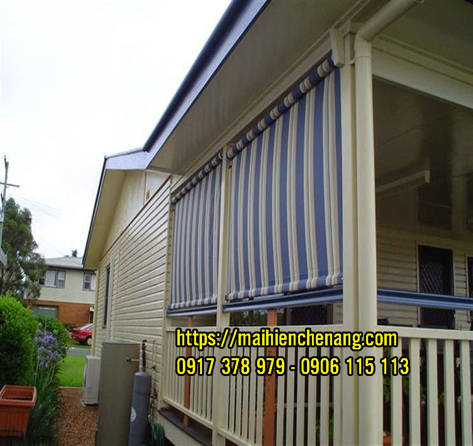 Thi Công Mái Hiên Che Nắng Mưa Sân Thượng, Bạt Mành Rủ Ban Công Tự Cuốn