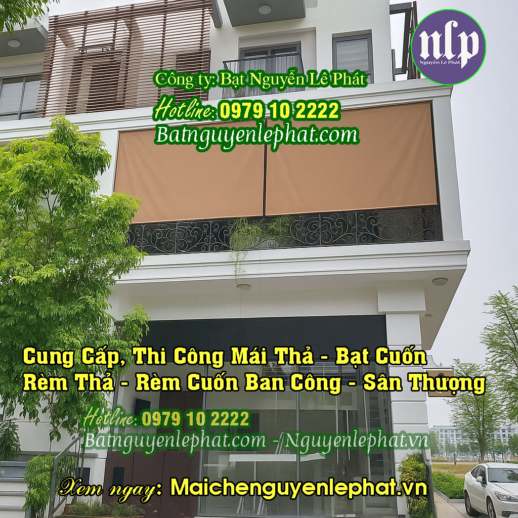 Bạt mái thả tự cuốn che nắng mưa