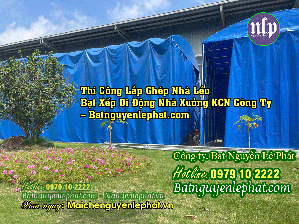 Thi Công Nhà Vòm Xếp, Nhà Lều Bạt Xếp Di Động KCN Bến Lức Long An