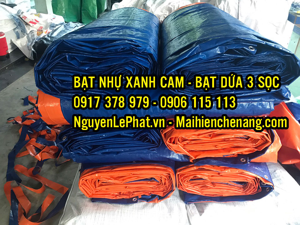 Bảng Báo Giá Bạt Xanh Cam Bình Dương Giá Rẻ, Bạt Nhựa 2 Da ( Xanh - Cam)