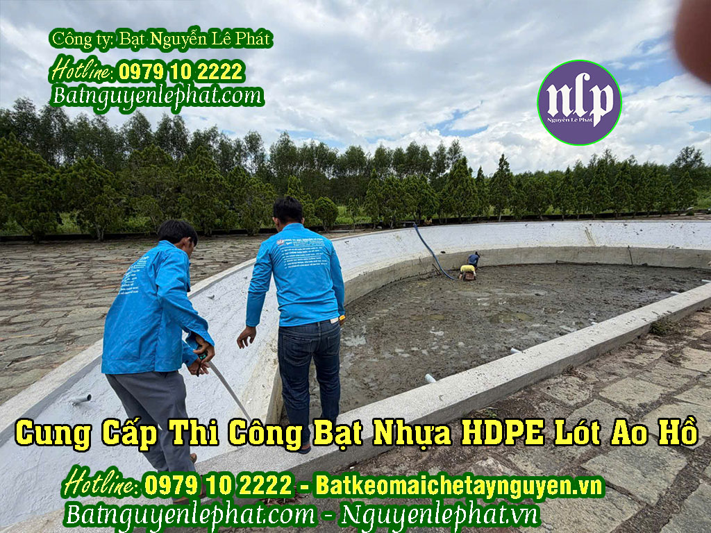 Thi công trải lót bạt nuôi cá tại Dầu Tiếng