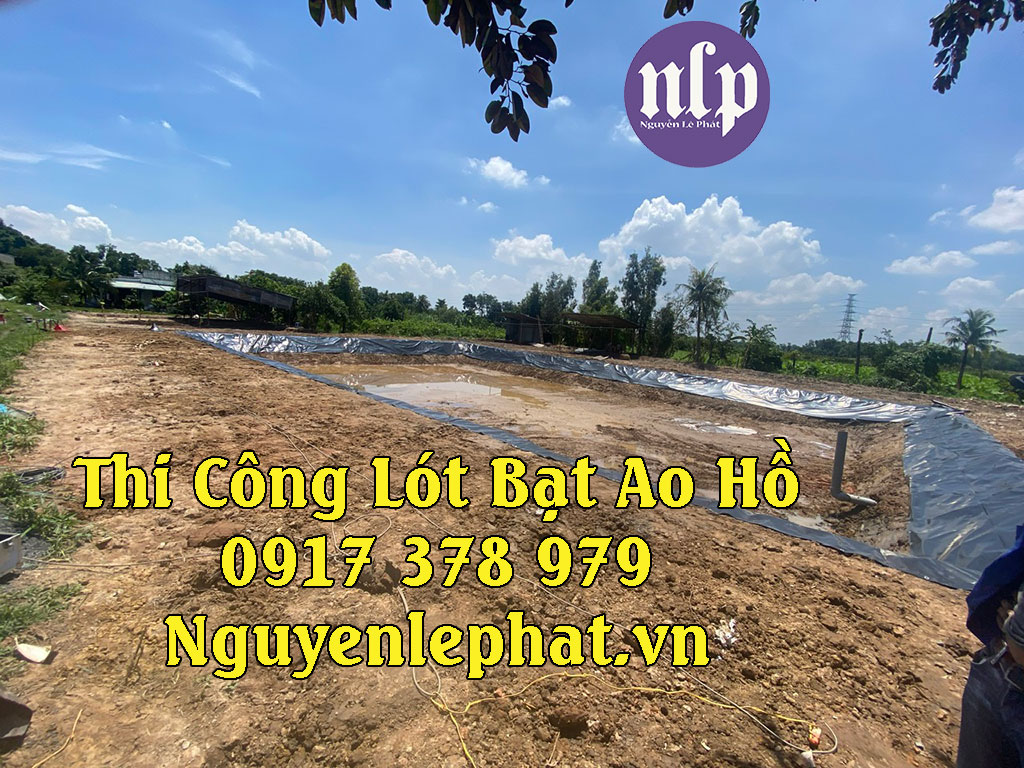 Thi công lót bạt ao hồ tại Quãng Trị