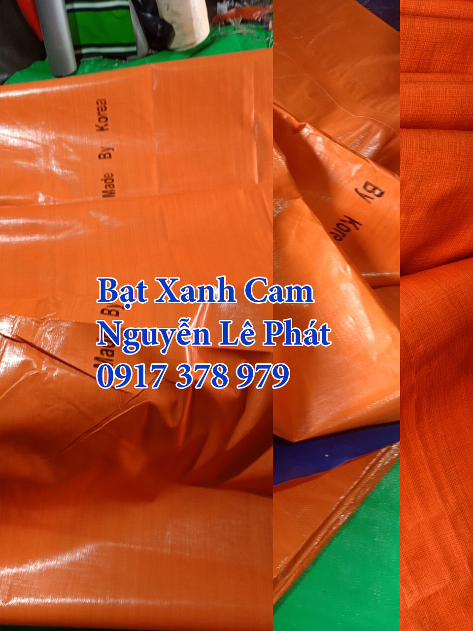 Bạt nhựa xanh cam PE chống thấm