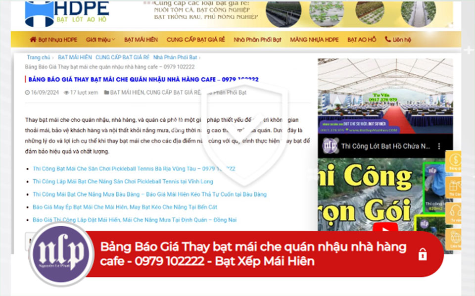 Thay bạt mái che - batxepmaihien 0979102222