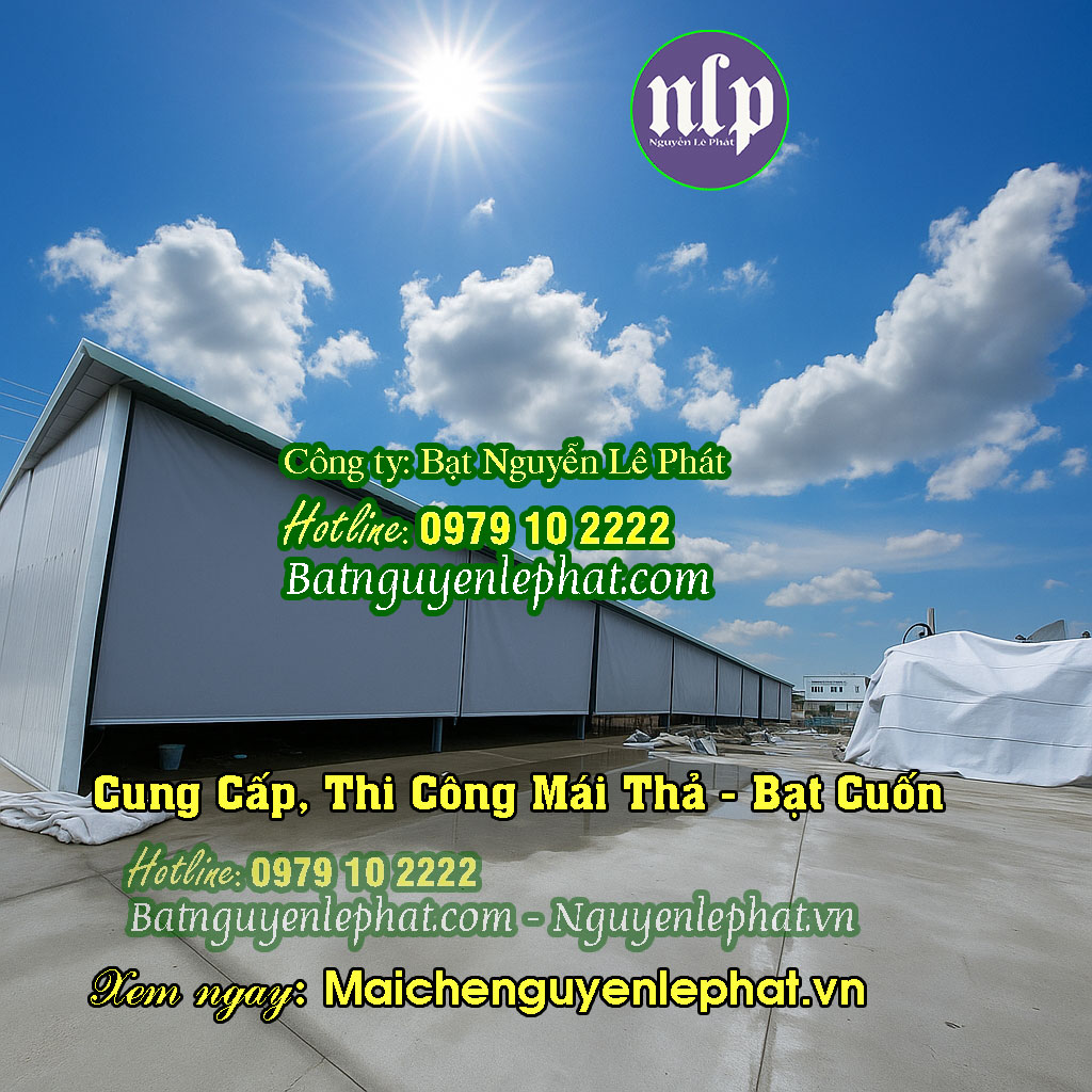 Mâu bạt cuốn che nắng mưa Mâu bạt cuốn che nắng mưa