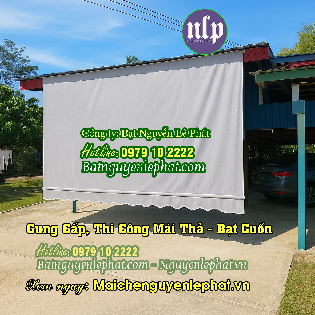 Mâu bạt cuốn che nắng mưa Mâu bạt cuốn che nắng mưa