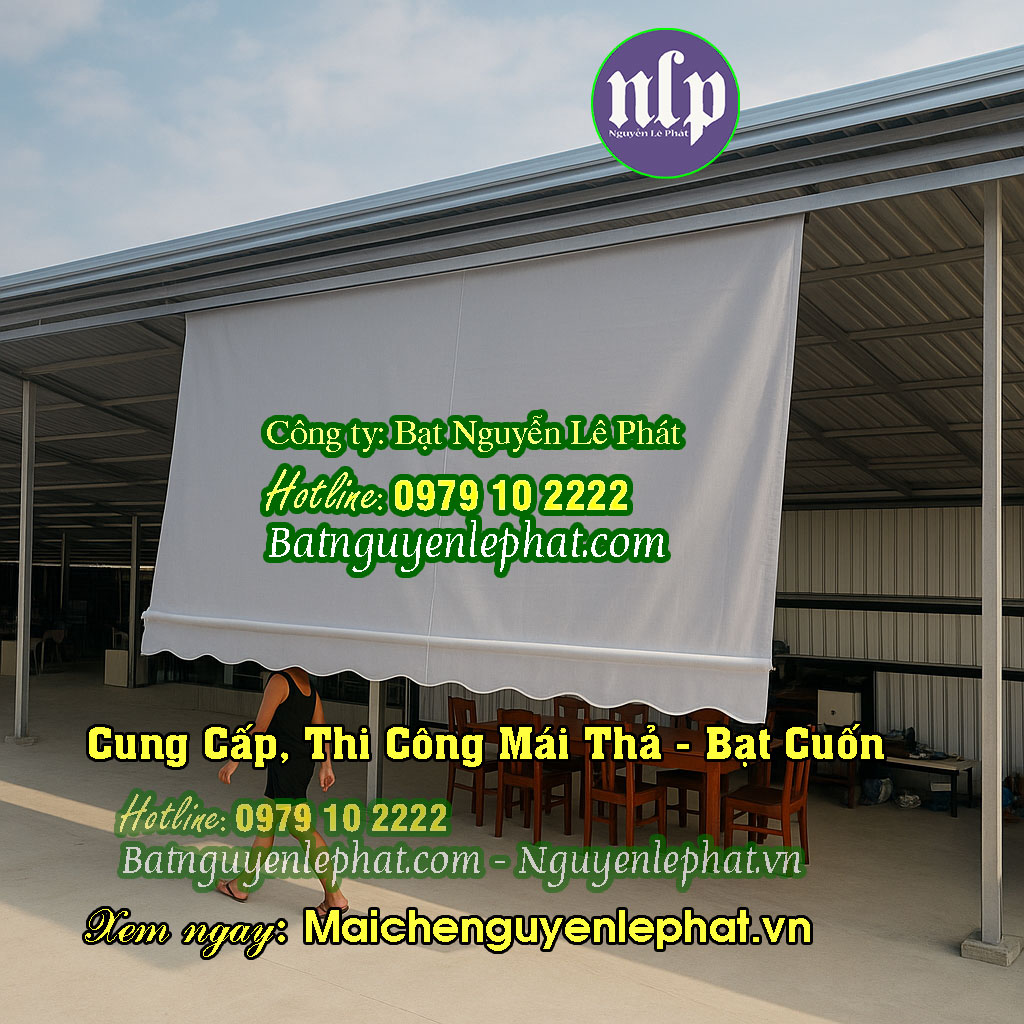 Mâu bạt cuốn che nắng mưa Mâu bạt cuốn che nắng mưa
