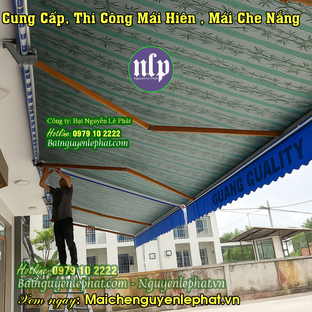 Thi Công Lắp Bạt Mái Hiên Mái Che Quay Tay Quay Tại Dầu Tiếng Giá Rẻ