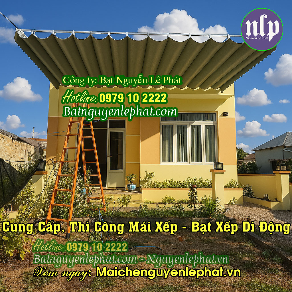 Mái hiên mái xếp bạt kéo Gò Dầu Tây Ninh Mái hiên mái xếp bạt kéo Gò Dầu Tây Ninh