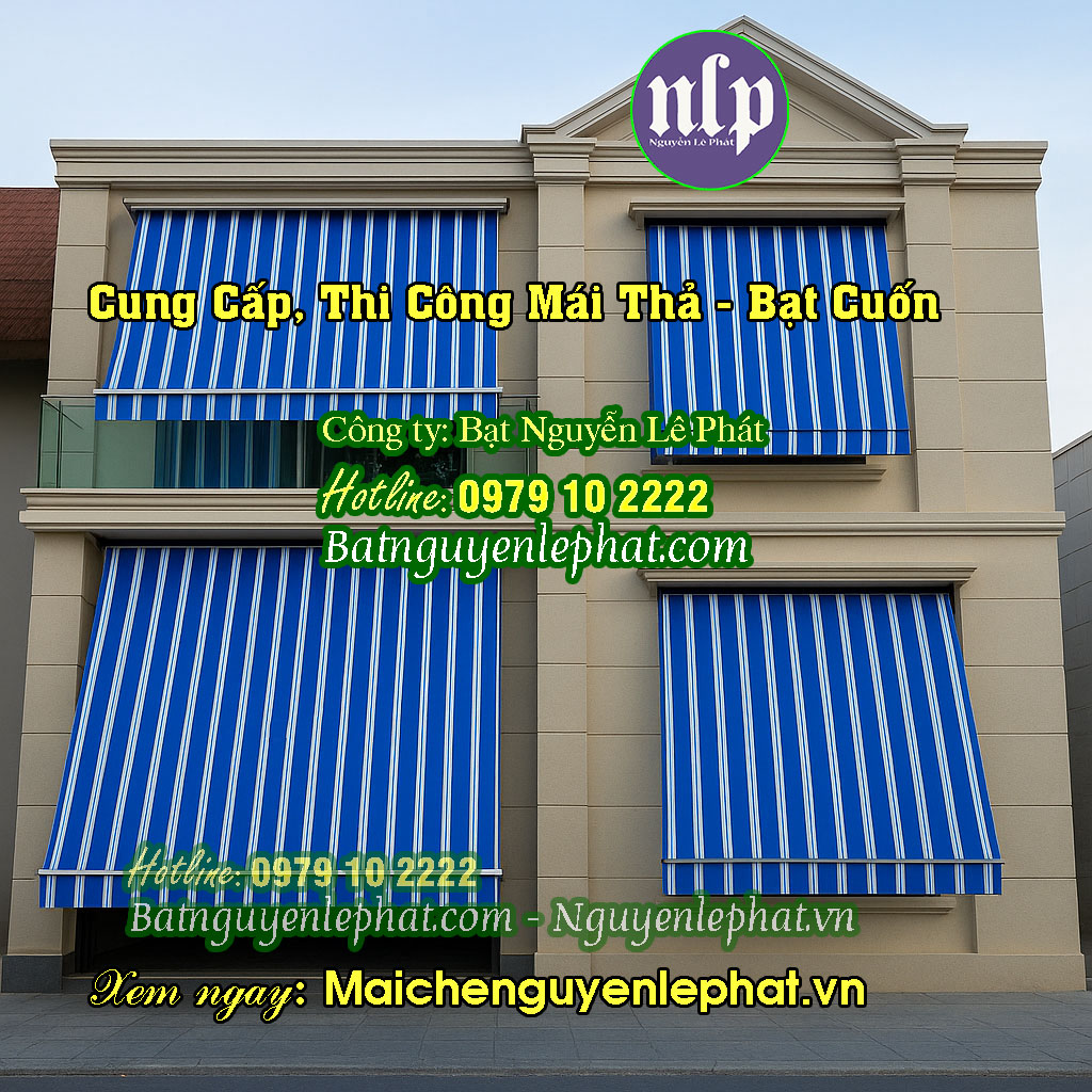 Mẫu bạt cuốn che nắng mưa Mẫu bạt cuốn che nắng mưa