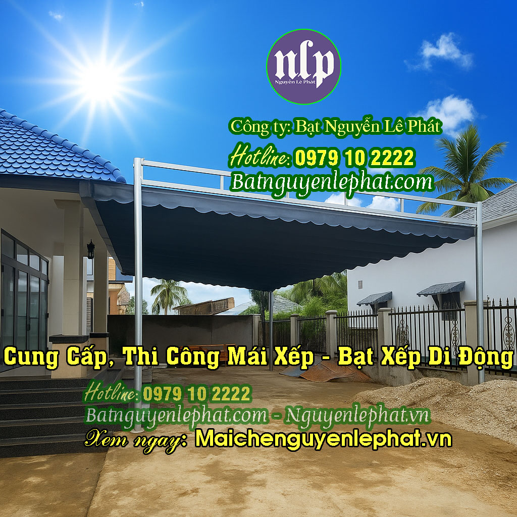 Thi Công Lắp Bạt Mái Hiên Mái Xếp Di Động Tại Quận 9 HCM Thi Công Lắp Bạt Mái Hiên Mái Xếp Di Động Tại Quận 9 HCM
