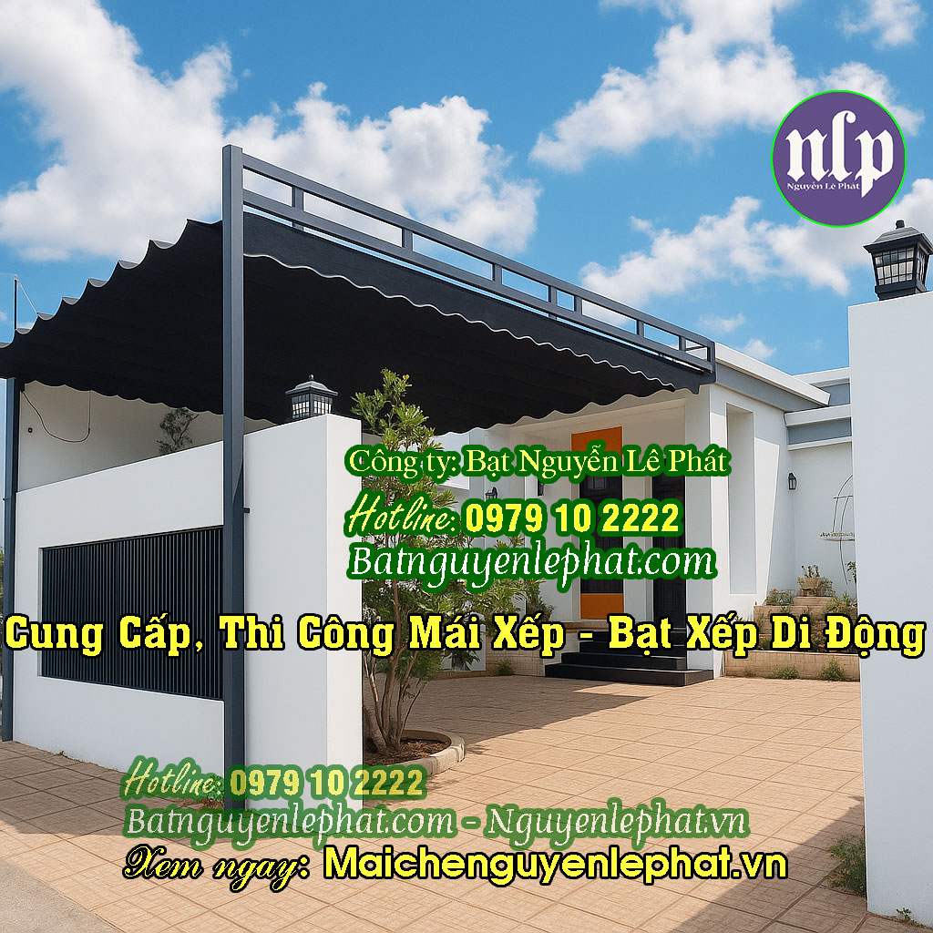 Mái hiên mái xếp bạt kéo Gò Dầu Tây Ninh Mái hiên mái xếp bạt kéo Gò Dầu Tây Ninh