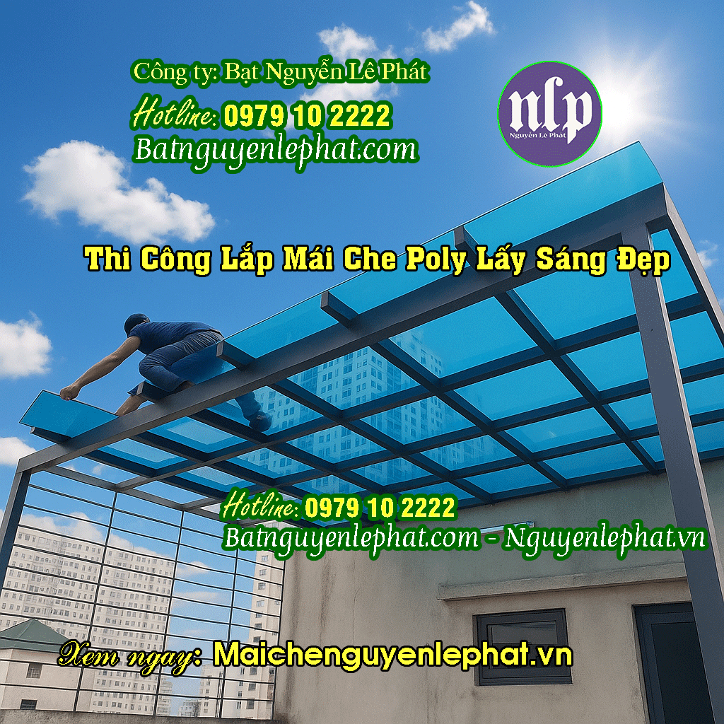 Mẫu mái che nhựa poly lấy sáng đẹp Mẫu mái che nhựa poly lấy sáng đẹp