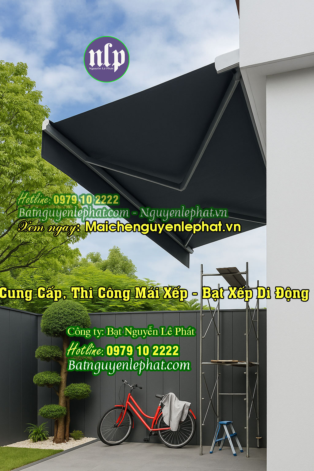 Lắp mái bạt che nắng quay tay Lắp mái bạt che nắng quay tay