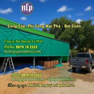 Thay bạt mái che di động quán cafe mới tại Bình Tân