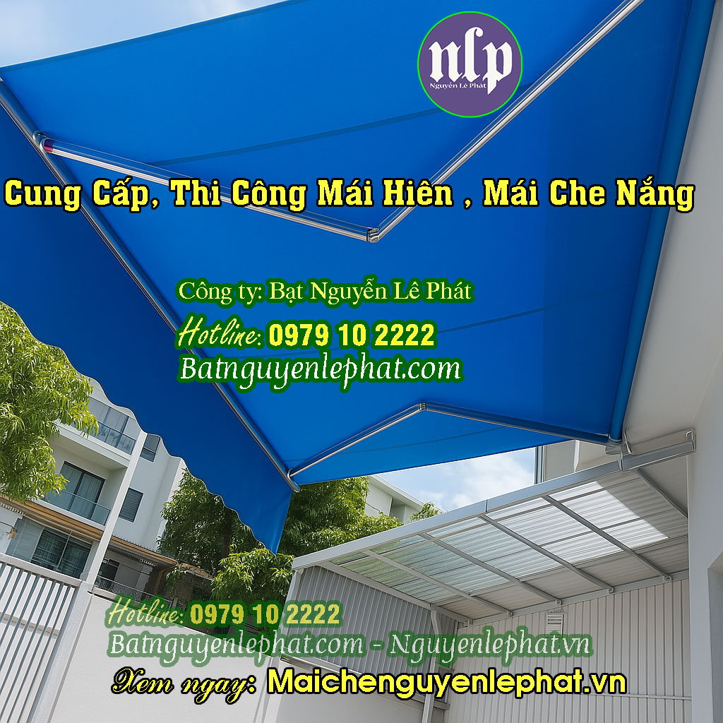 Mái bạt che nắng mưa trước nhà