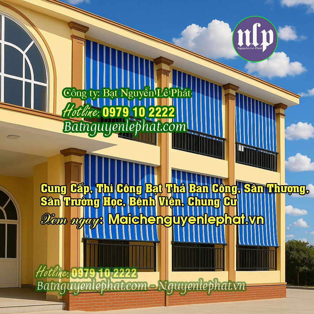 Thay Bạt Mái Che Sân Trường Học Tại Hải Phòng