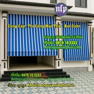 Bạt che nắng mưa tự cuốn trước hiên nhà