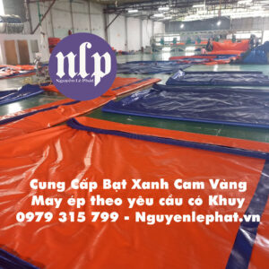 Bạt Xanh Cam Khổ 6m 8m Che Hàng Hóa Công Ty KCN tại Bình Dương