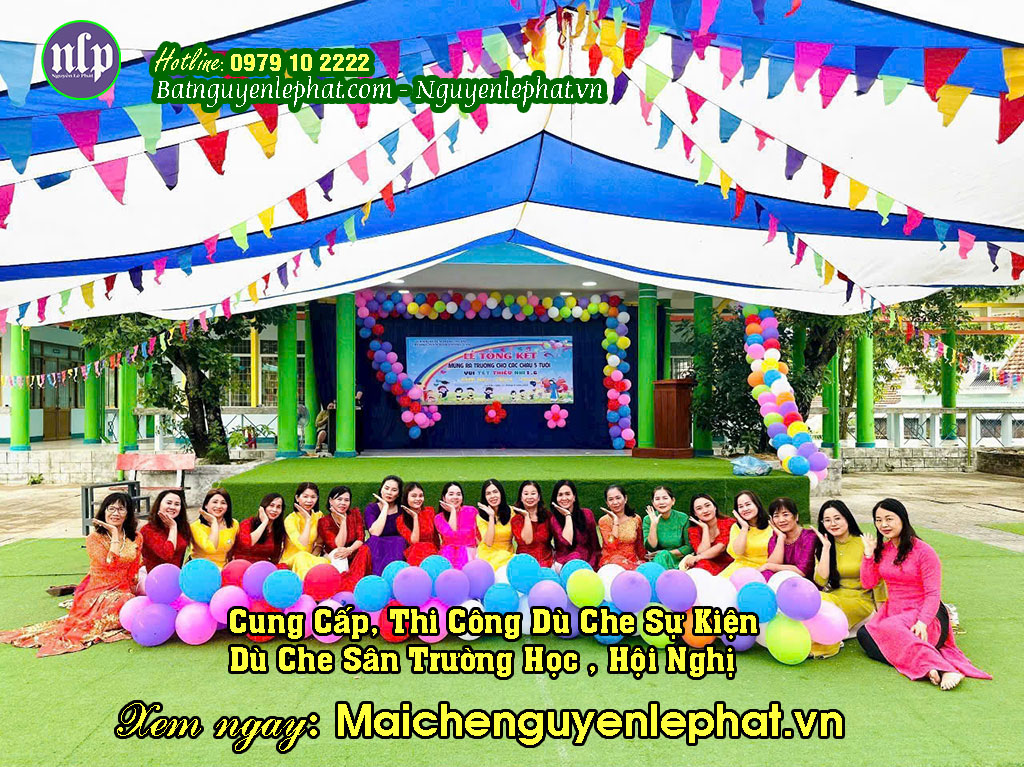 Giá dù che nắng sân trường Lâm Đồng