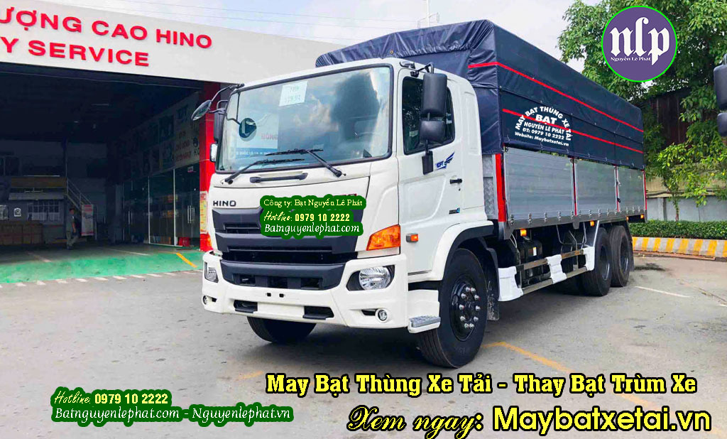 may bạt trùm xe container, xe ben, xe mui kín