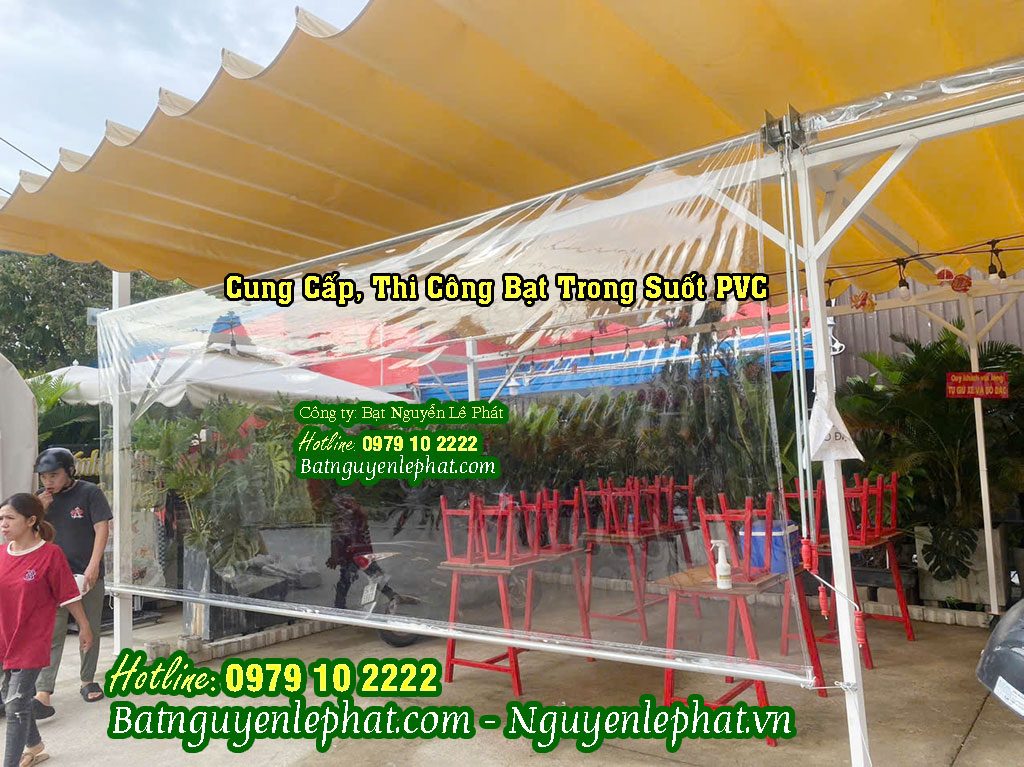 Bạt trong suốt PVC che nắng mưa - May bạt theo yêu cầu HCM