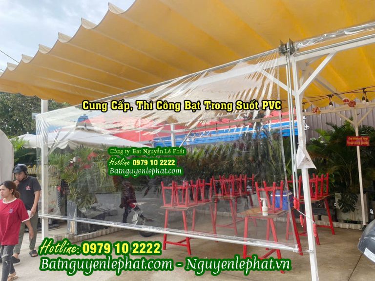 Bạt trong suốt PVC che nắng mưa - May bạt theo yêu cầu HCM