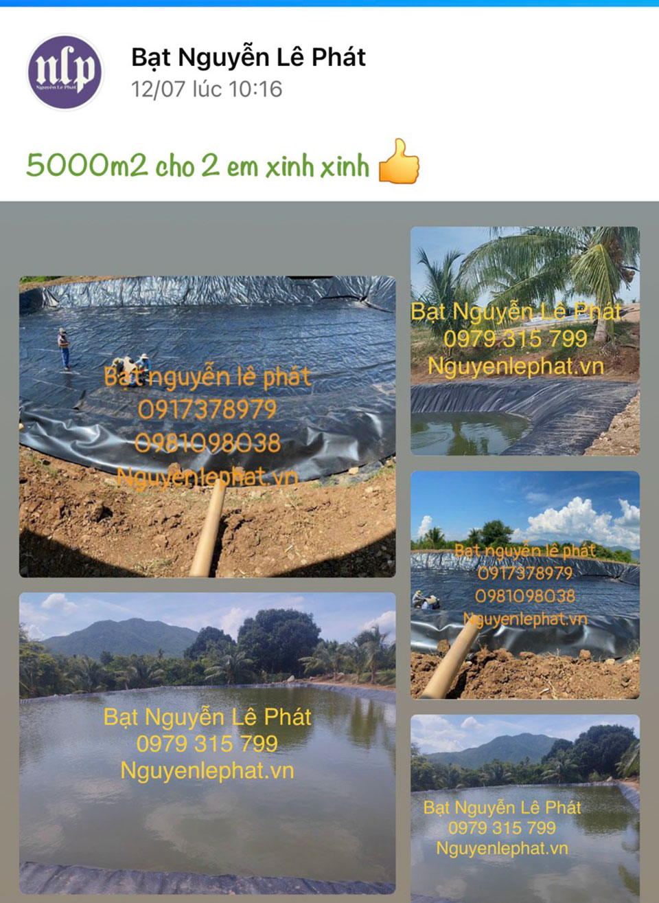 thi cong bat lot ho tai dong thap Thi công Bạt lót hồ tại Đồng Tháp